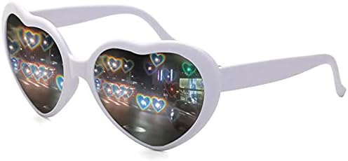 White Heart Diffraction Glasses
